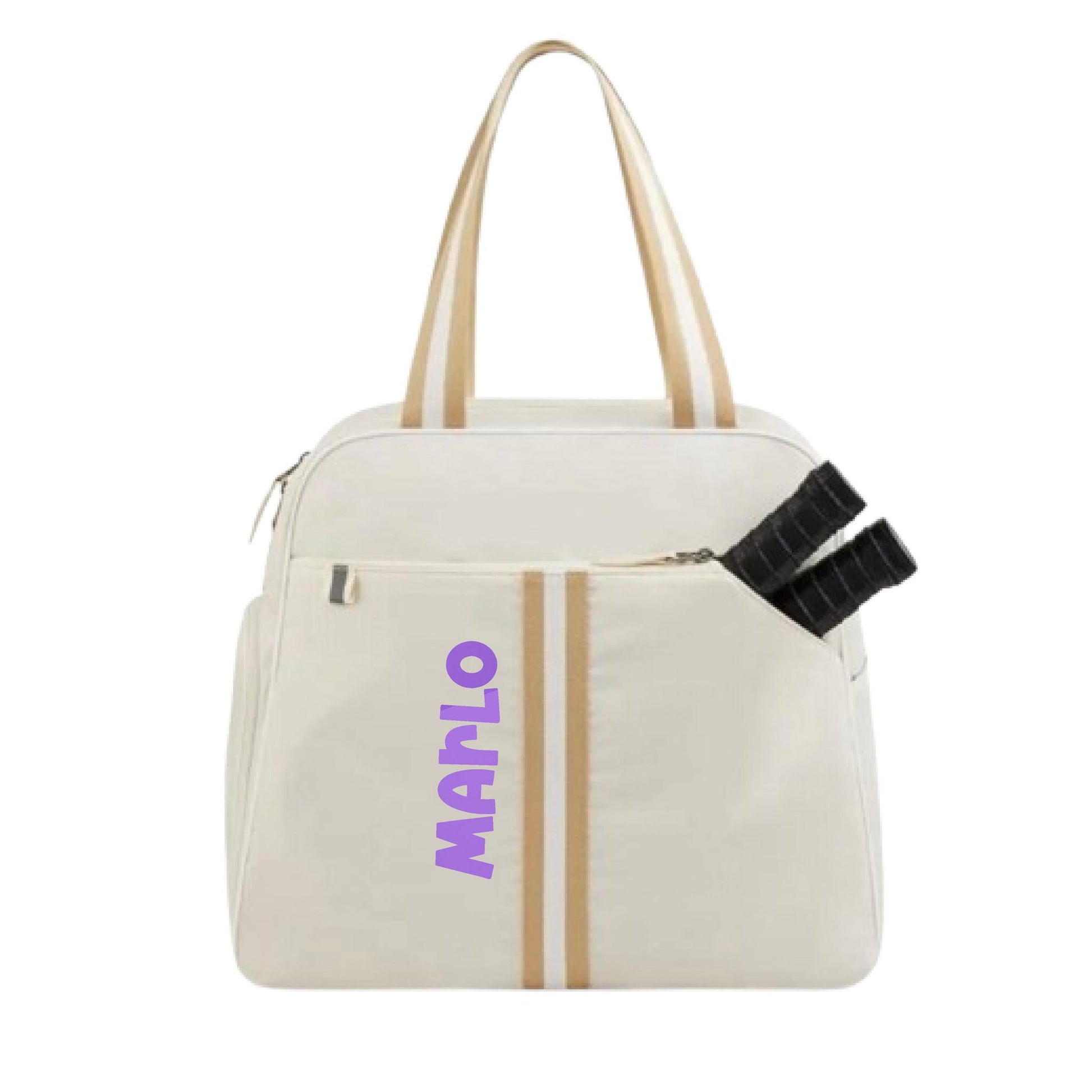 "Luxe Legacy" White Pickleball Bag (Free Customization) | Pickleball Sports Bag | Medium Size Court Bag