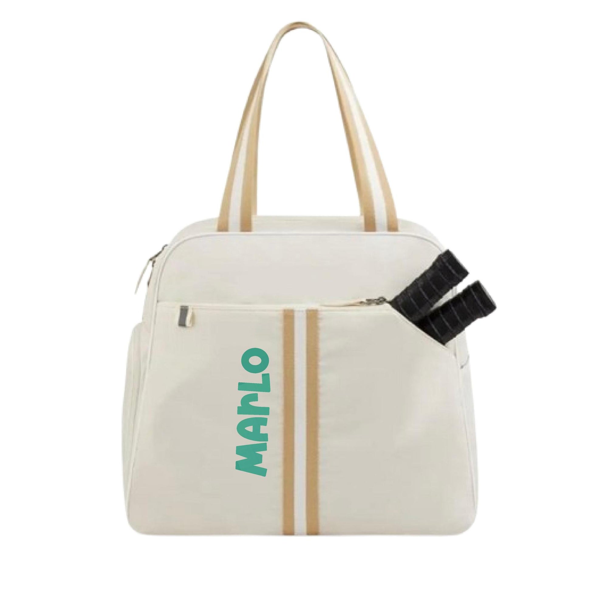 "Luxe Legacy" White Pickleball Bag (Free Customization) | Pickleball Sports Bag | Medium Size Court Bag