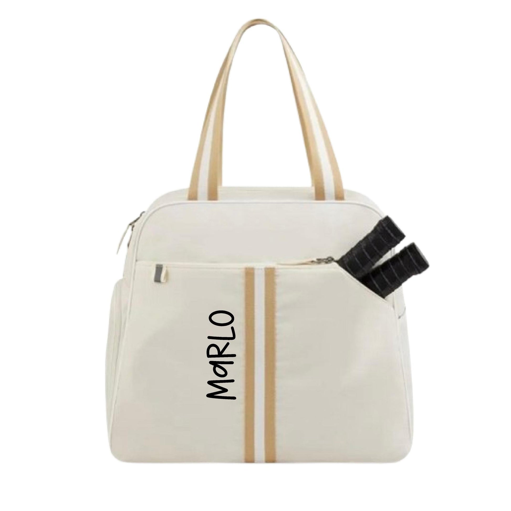 "Luxe Legacy" White Pickleball Bag (Free Customization) | Pickleball Sports Bag | Medium Size Court Bag