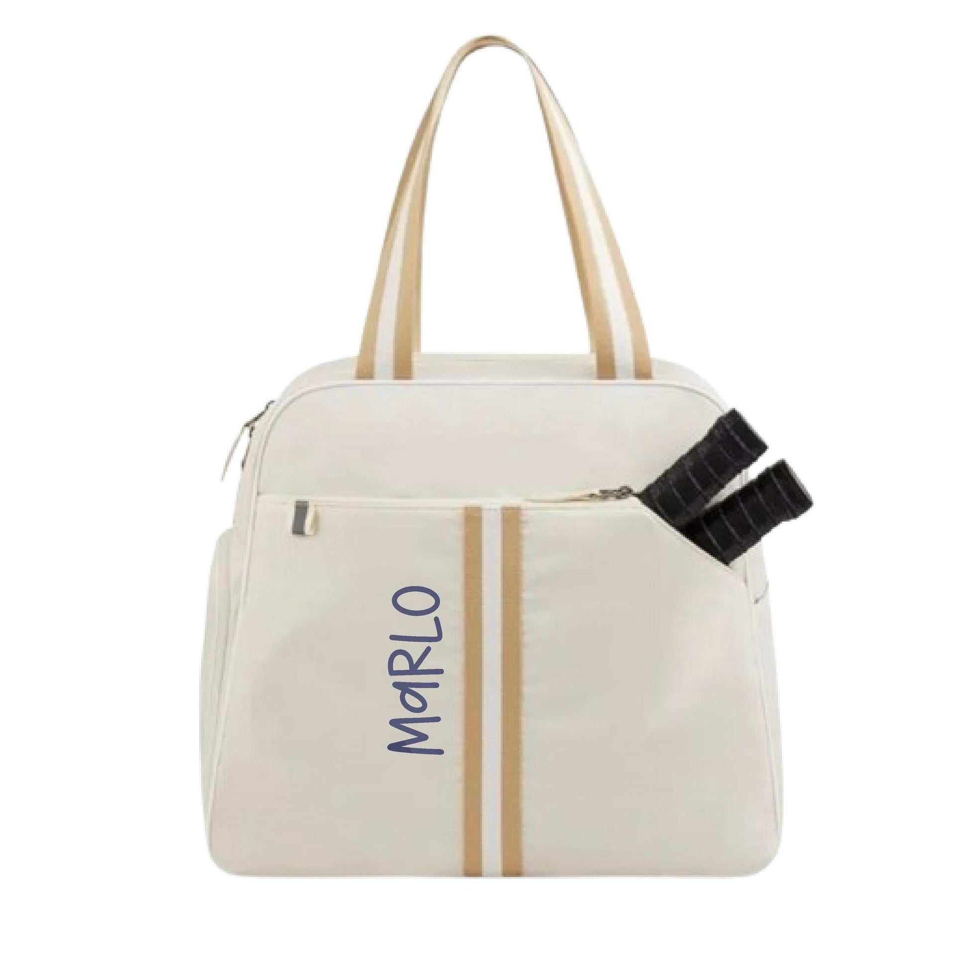 "Luxe Legacy" White Pickleball Bag (Free Customization) | Pickleball Sports Bag | Medium Size Court Bag