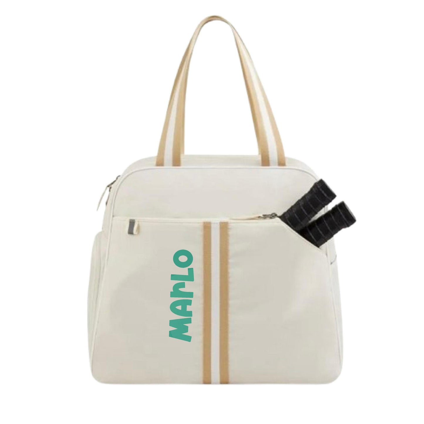 "Luxe Legacy" White Pickleball Bag (Free Personalization) | Pickleball Sports Bag | Medium Size Court Bag