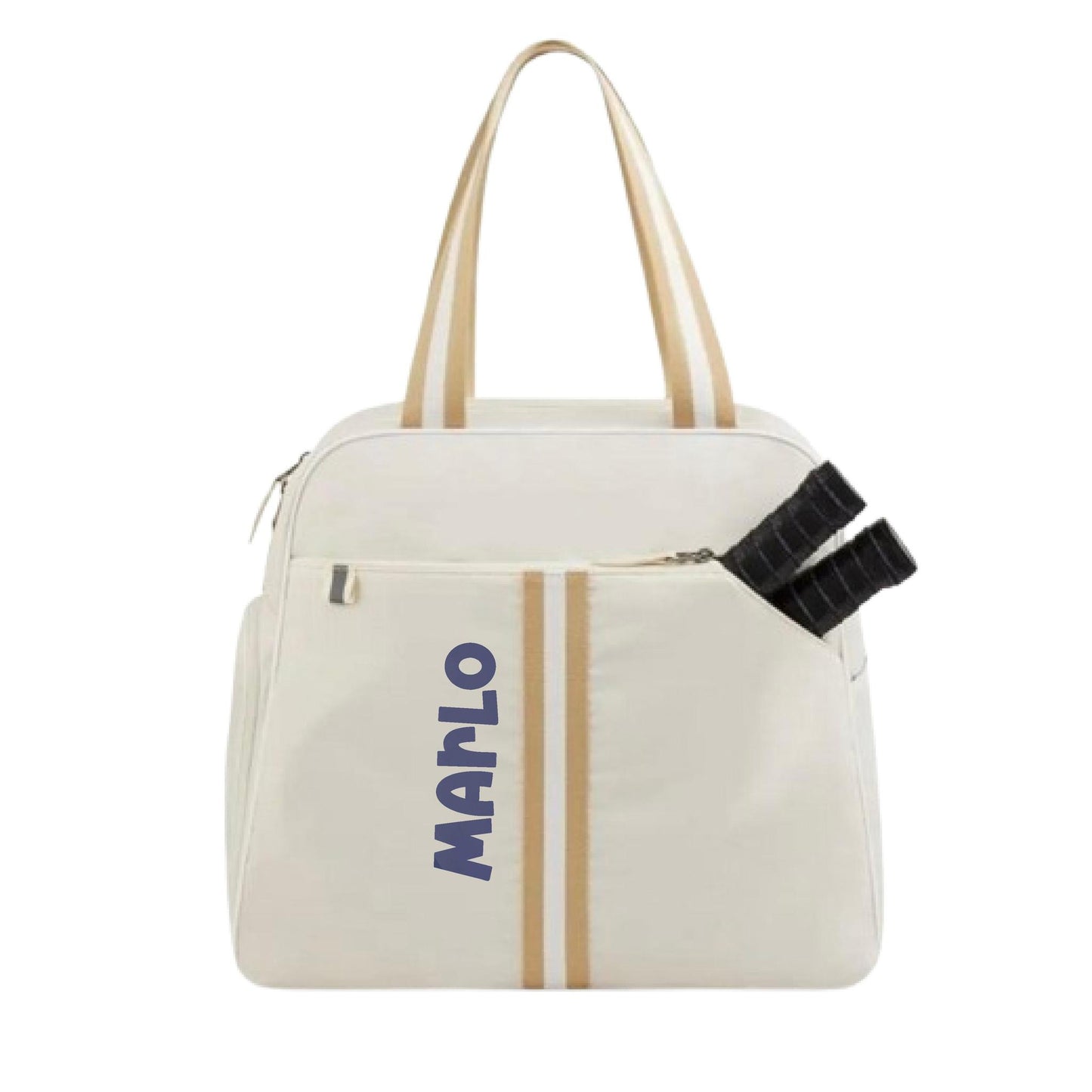 "Luxe Legacy" White Pickleball Bag (Free Personalization) | Pickleball Sports Bag | Medium Size Court Bag