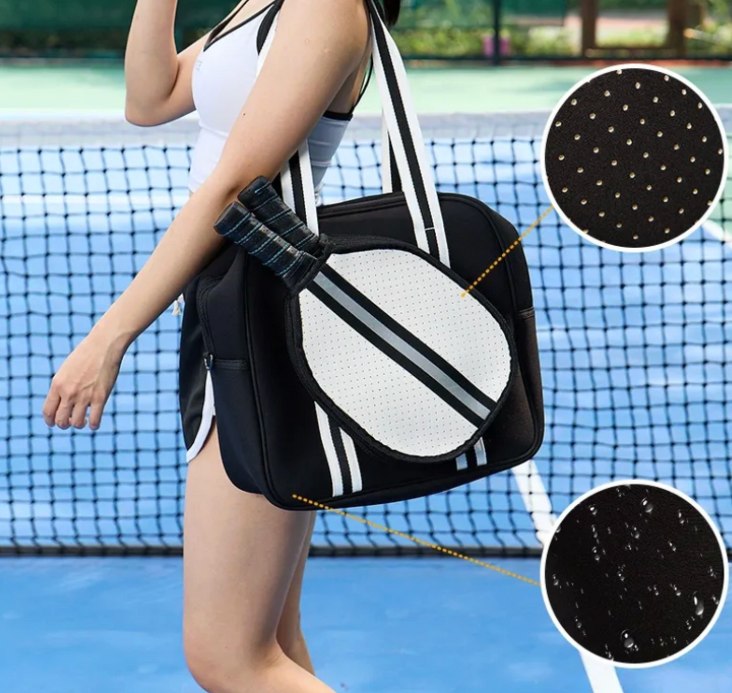 Classy Pickleball Bag | Personalized Pickleball and Paddle Sports Bag | Large Size Court Tote Bag