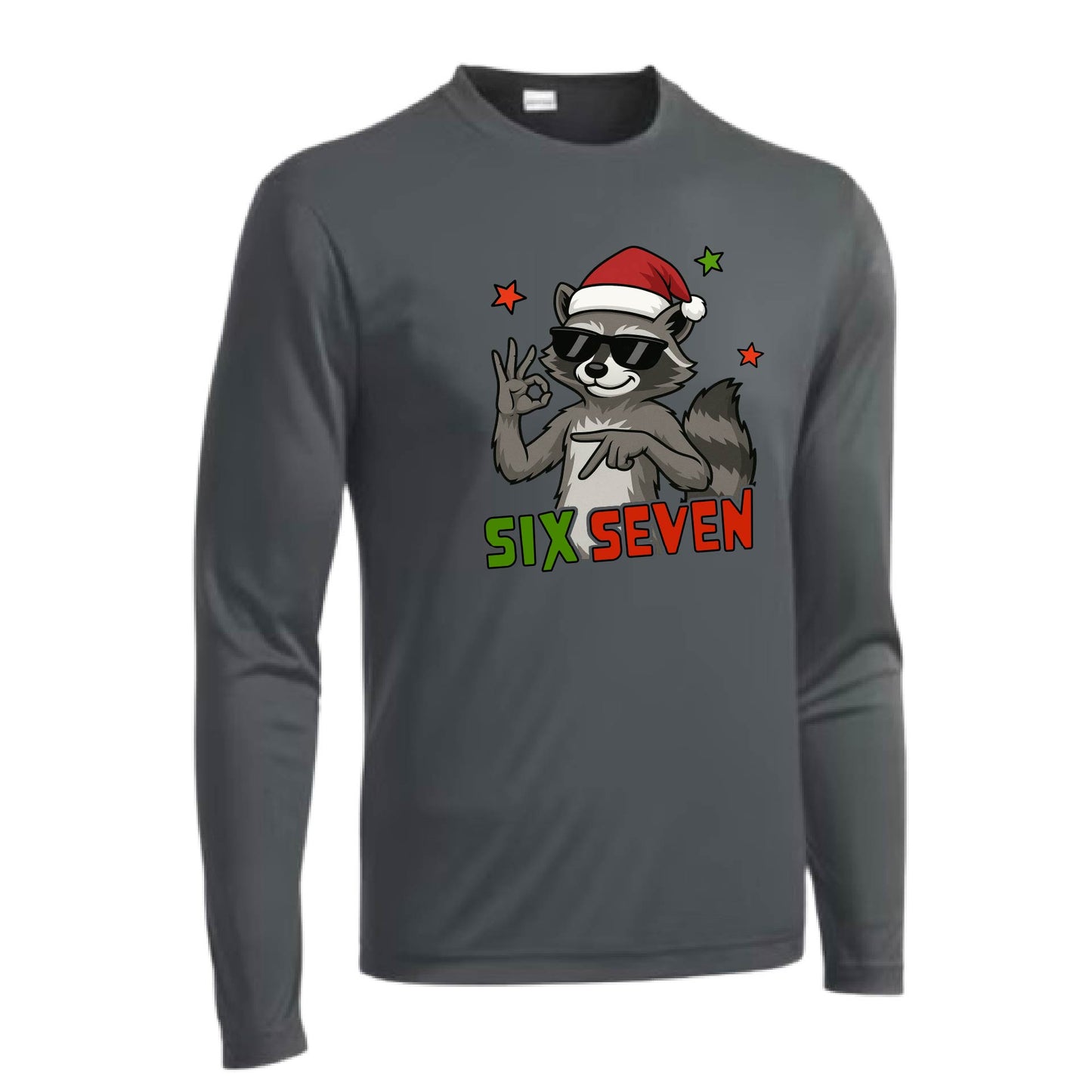 67 Raccoon | Men's Long Sleeve Athletic Performance T-Shirt | 100% Polyester