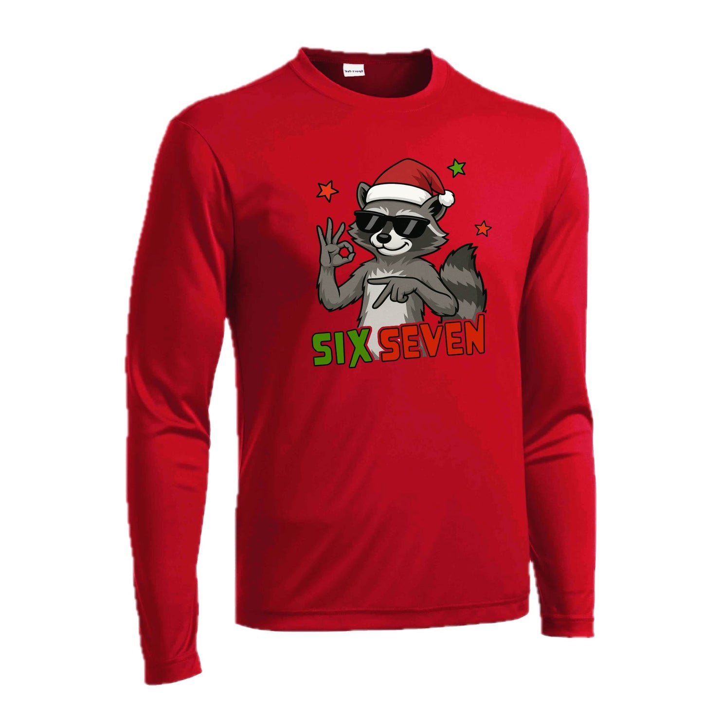 67 Raccoon | Men's Long Sleeve Athletic Performance T-Shirt | 100% Polyester