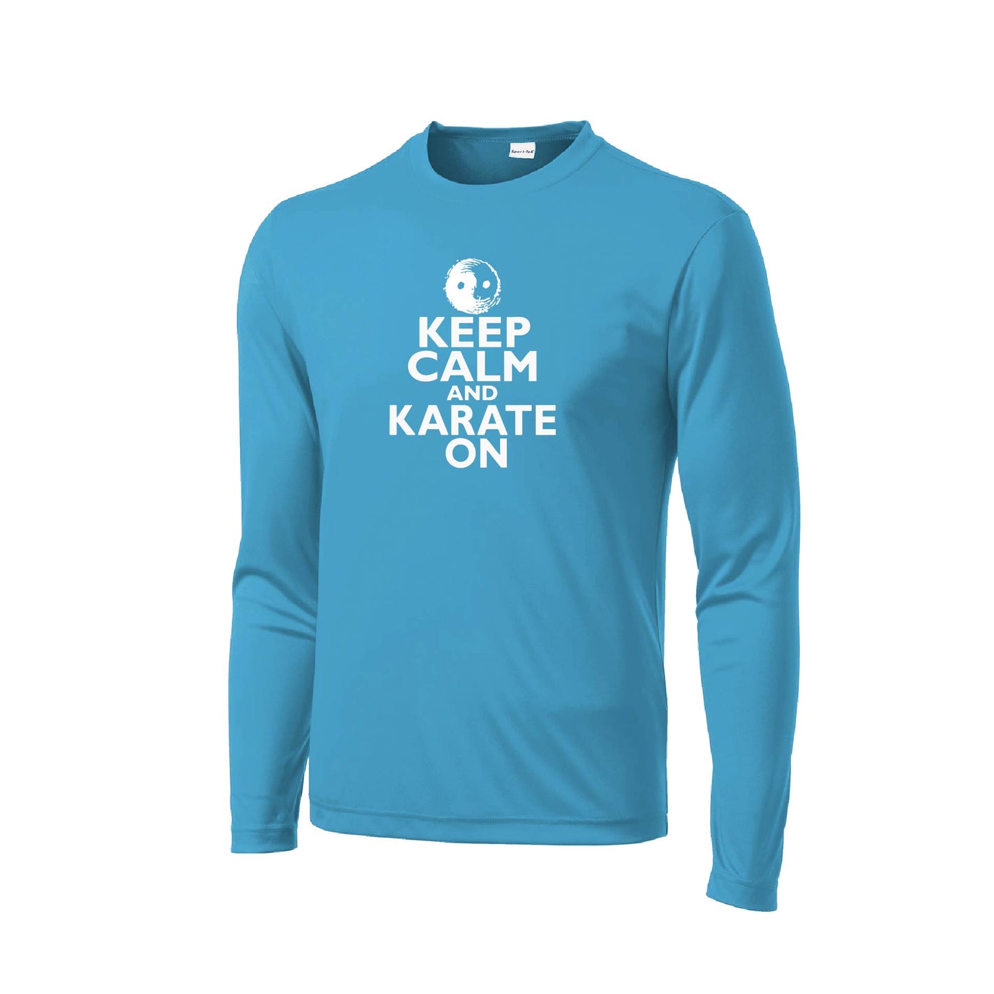 Keep Calm and Karate On | Men's Long Sleeve Athletic Karate Performance T-Shirt | 100% Polyester