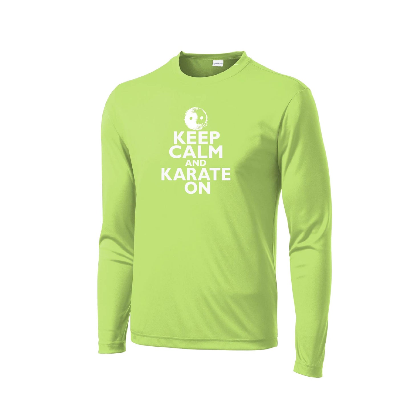 Keep Calm and Karate On | Men's Long Sleeve Athletic Karate Performance T-Shirt | 100% Polyester
