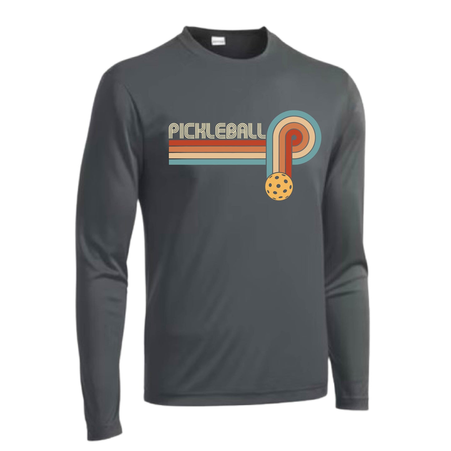 Retro Pickleball | Men's Long Sleeve Athletic Performance T-Shirt | 100% Polyester