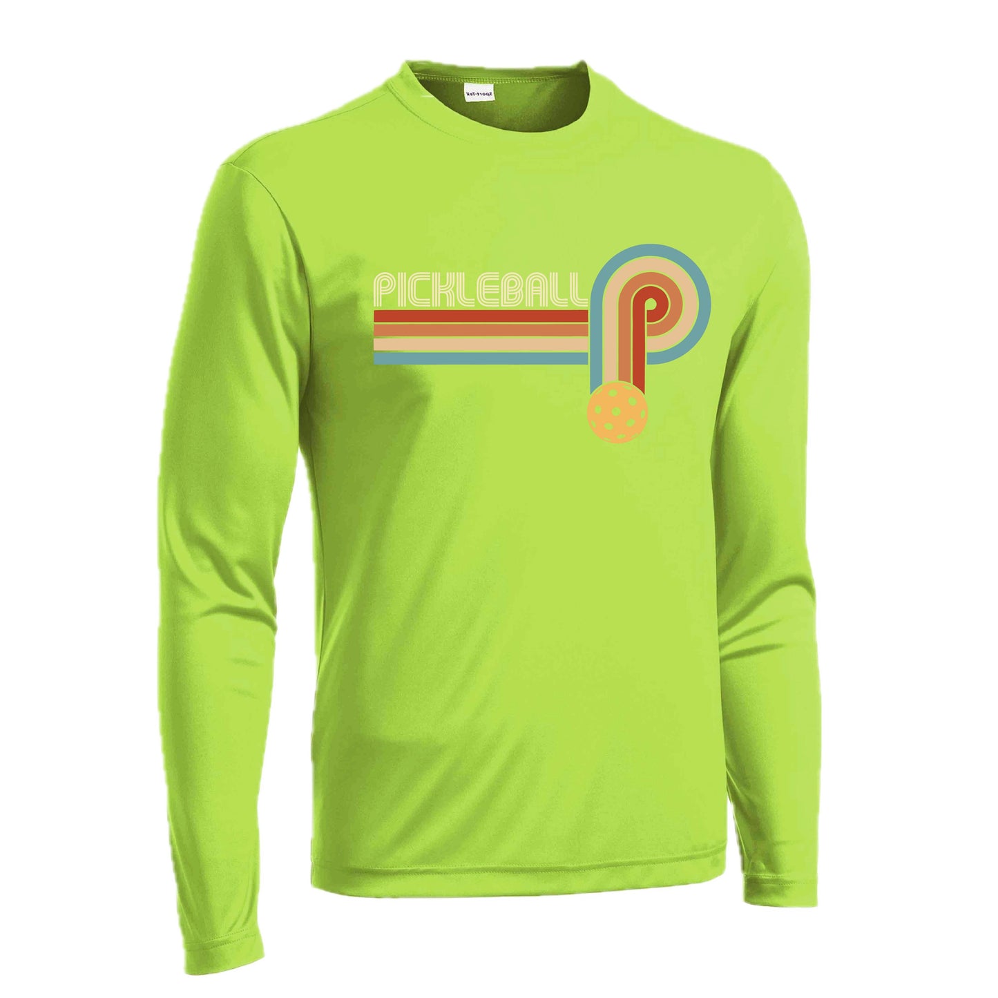 Retro Pickleball | Men's Long Sleeve Athletic Performance T-Shirt | 100% Polyester