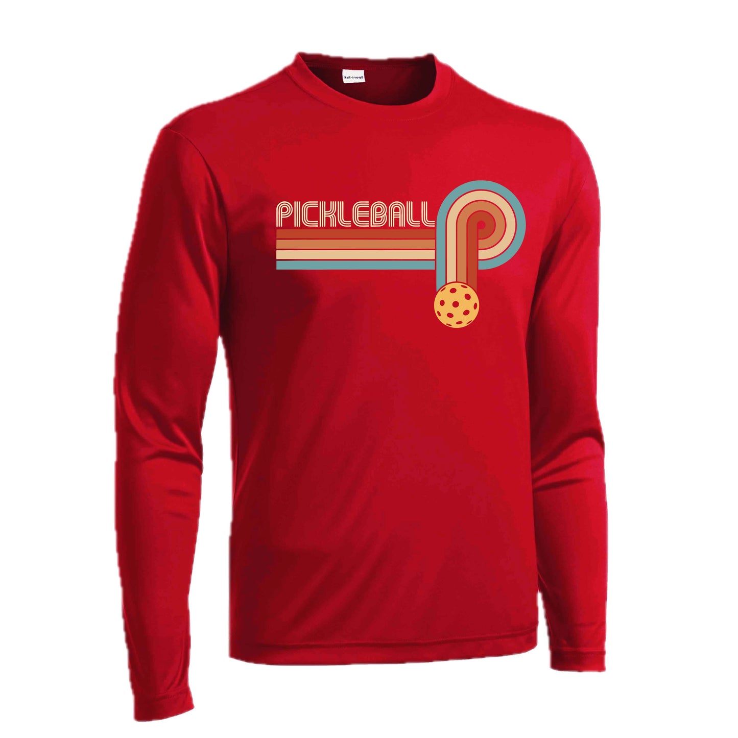 Retro Pickleball | Men's Long Sleeve Athletic Performance T-Shirt | 100% Polyester