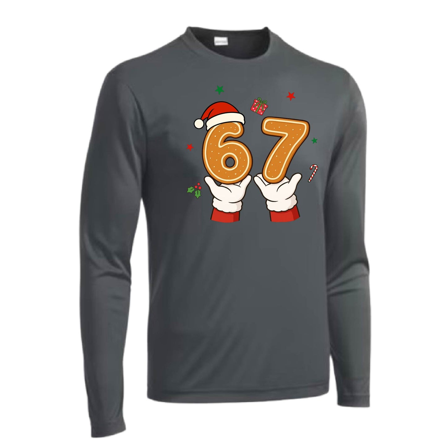 67 Christmas | Men's Long Sleeve Athletic Performance T-Shirt | 100% Polyester
