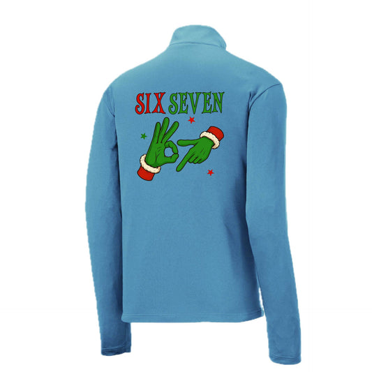 67 Grinch  | Men's 1/4 Zip Long Sleeve Pullover Athletic Performance Shirt | 100% Polyester