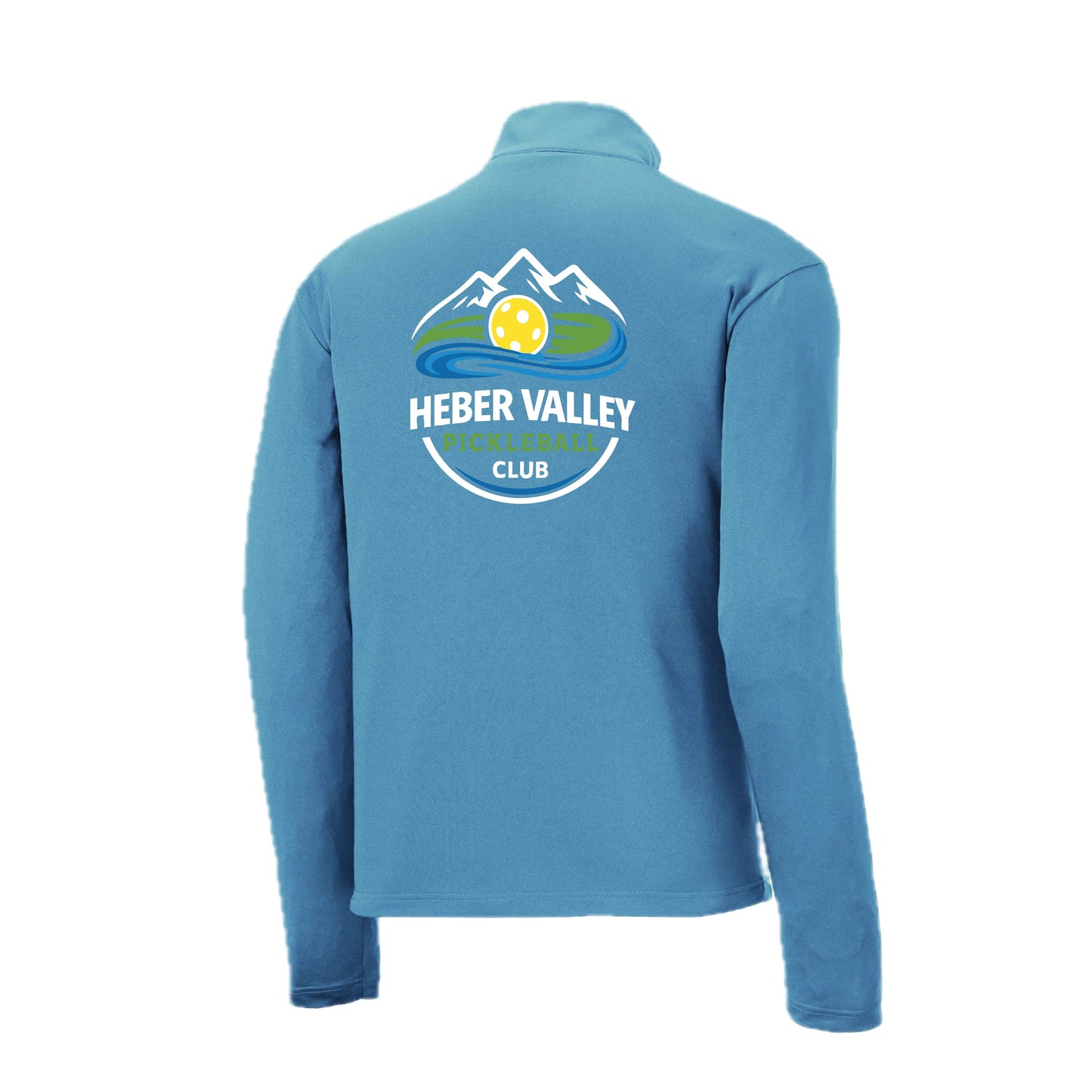 Heber Valley Pickleball Club (Customizable) | Men's 1/4 Zip Long Sleeve Pullover Athletic Performance Shirt | 100% Polyester