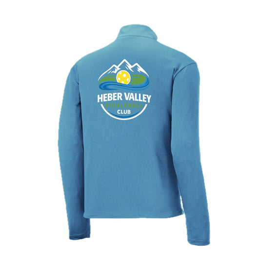 Heber Valley Pickleball Club (Customizable) | Men's 1/4 Zip Long Sleeve Pullover Athletic Performance Shirt | 100% Polyester