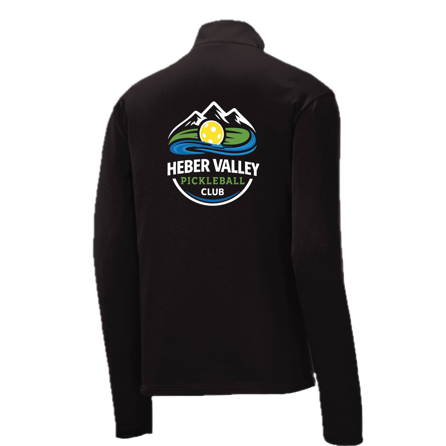 Heber Valley Pickleball Club (Customizable) | Men's 1/4 Zip Long Sleeve Pullover Athletic Performance Shirt | 100% Polyester