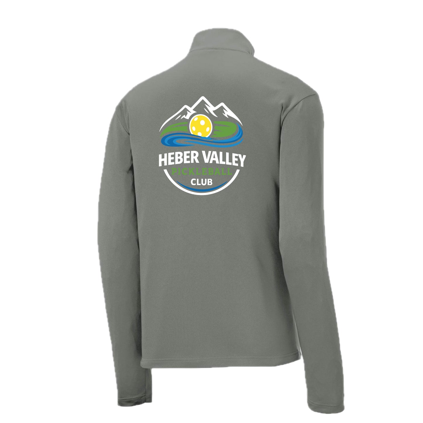 Heber Valley Pickleball Club (Customizable) | Men's 1/4 Zip Long Sleeve Pullover Athletic Performance Shirt | 100% Polyester