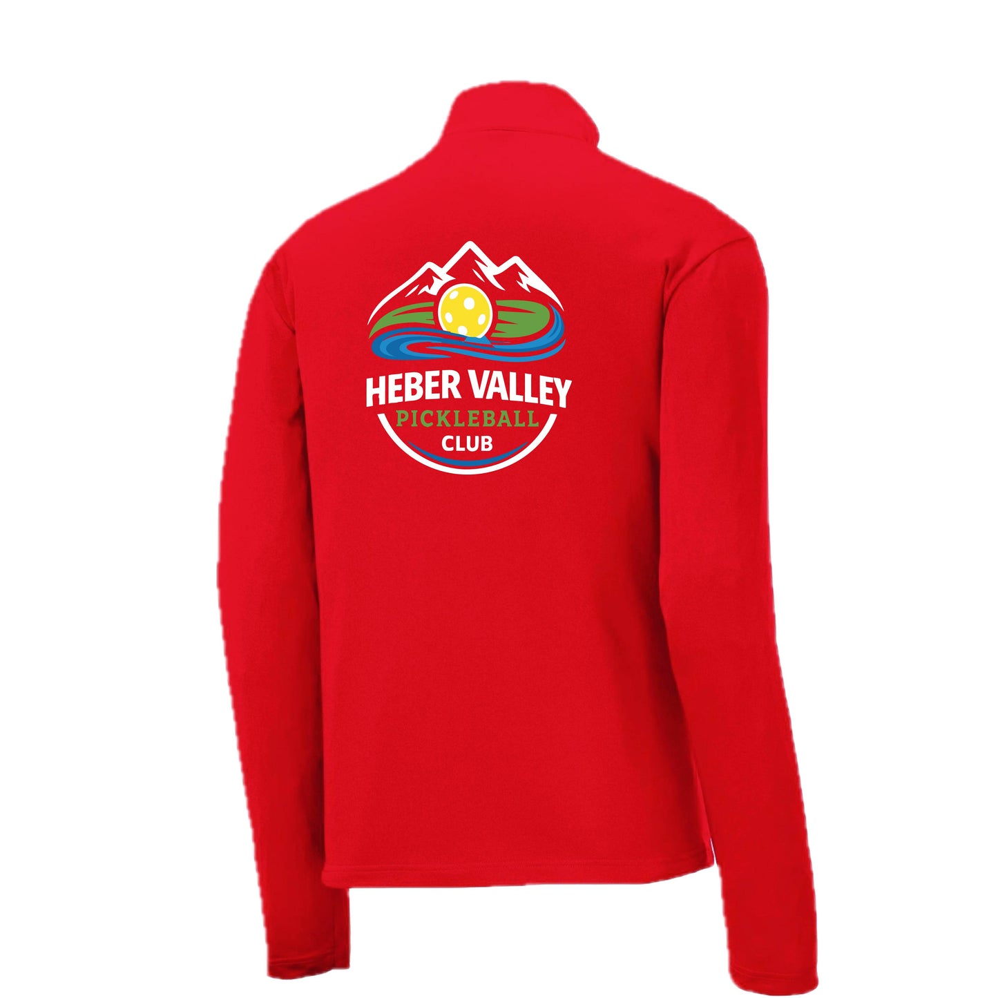 Heber Valley Pickleball Club (Customizable) | Men's 1/4 Zip Long Sleeve Pullover Athletic Performance Shirt | 100% Polyester