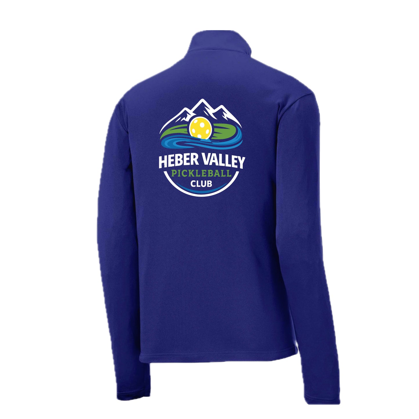 Heber Valley Pickleball Club (Customizable) | Men's 1/4 Zip Long Sleeve Pullover Athletic Performance Shirt | 100% Polyester