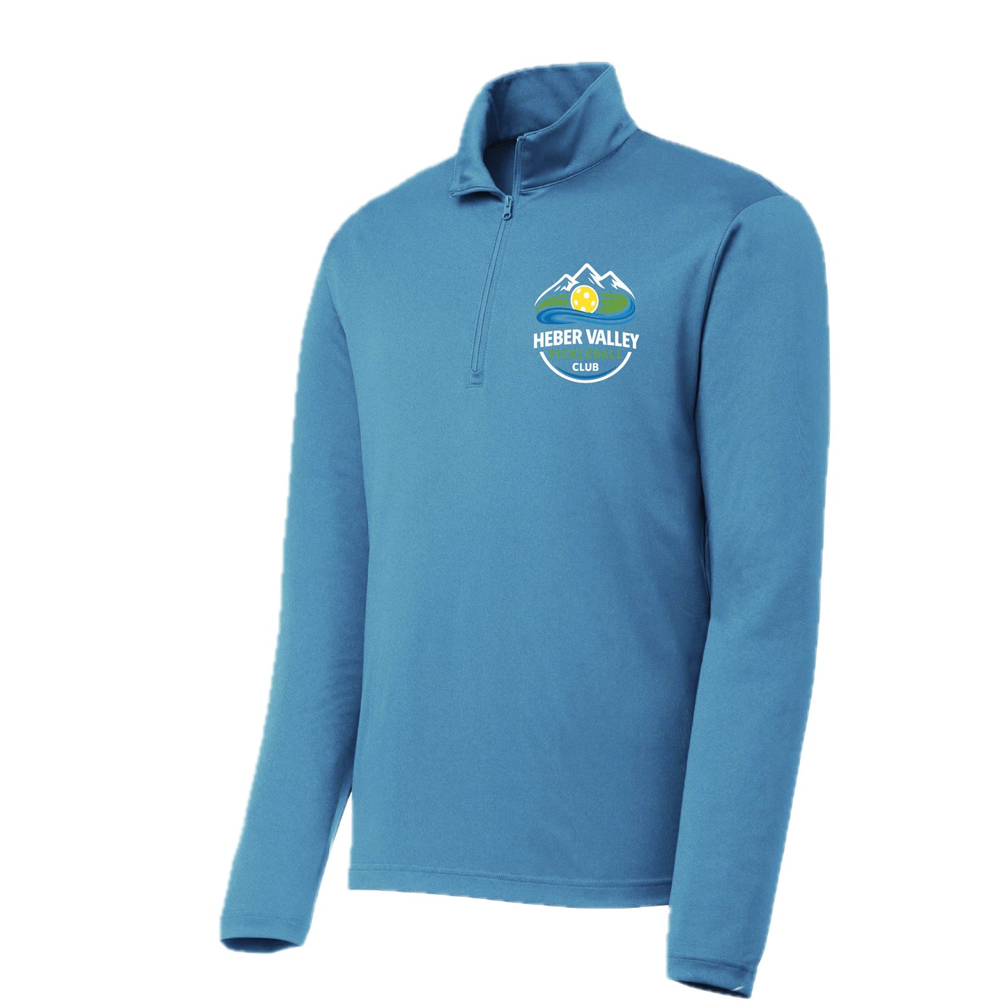 Heber Valley Pickleball Club (Customizable) | Men's 1/4 Zip Long Sleeve Pullover Athletic Performance Shirt | 100% Polyester