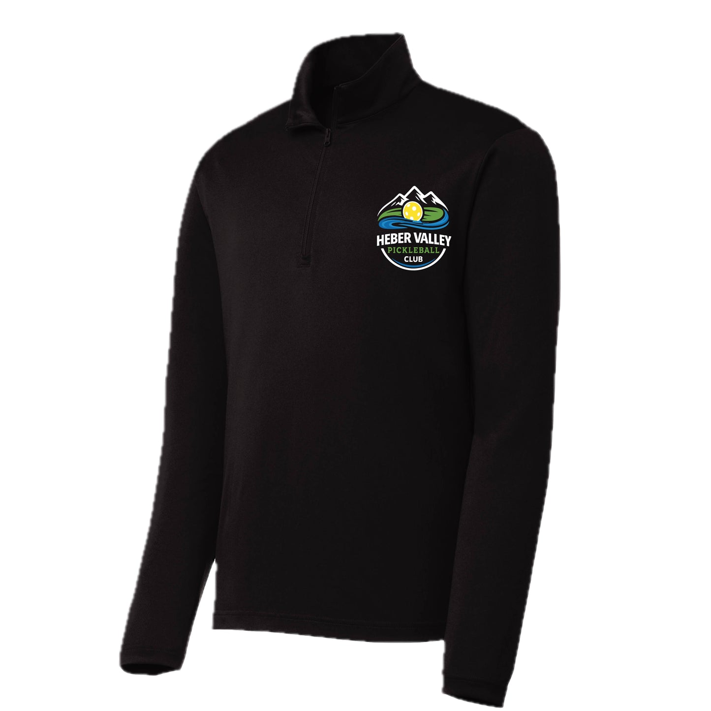 Heber Valley Pickleball Club (Customizable) | Men's 1/4 Zip Long Sleeve Pullover Athletic Performance Shirt | 100% Polyester