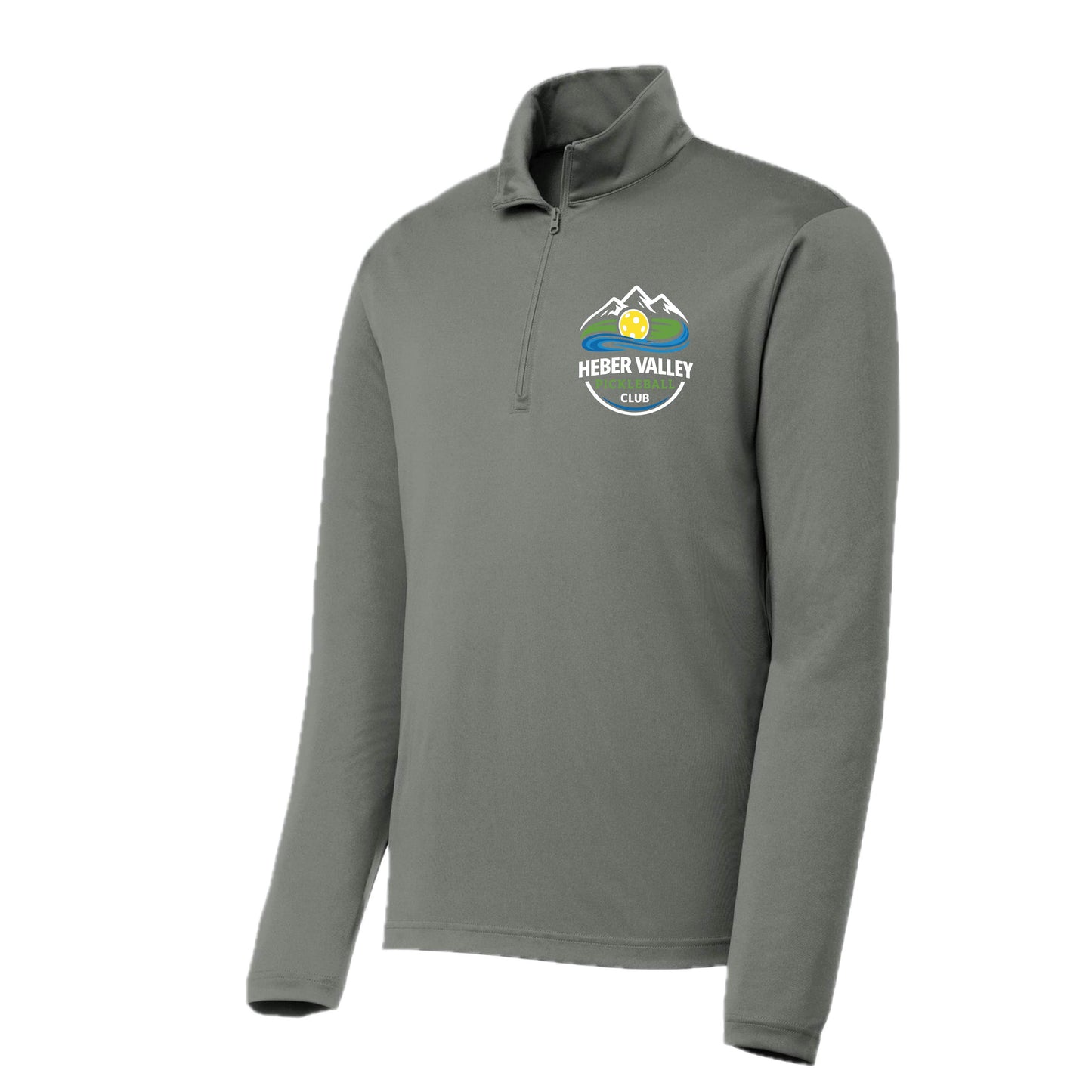 Heber Valley Pickleball Club (Customizable) | Men's 1/4 Zip Long Sleeve Pullover Athletic Performance Shirt | 100% Polyester