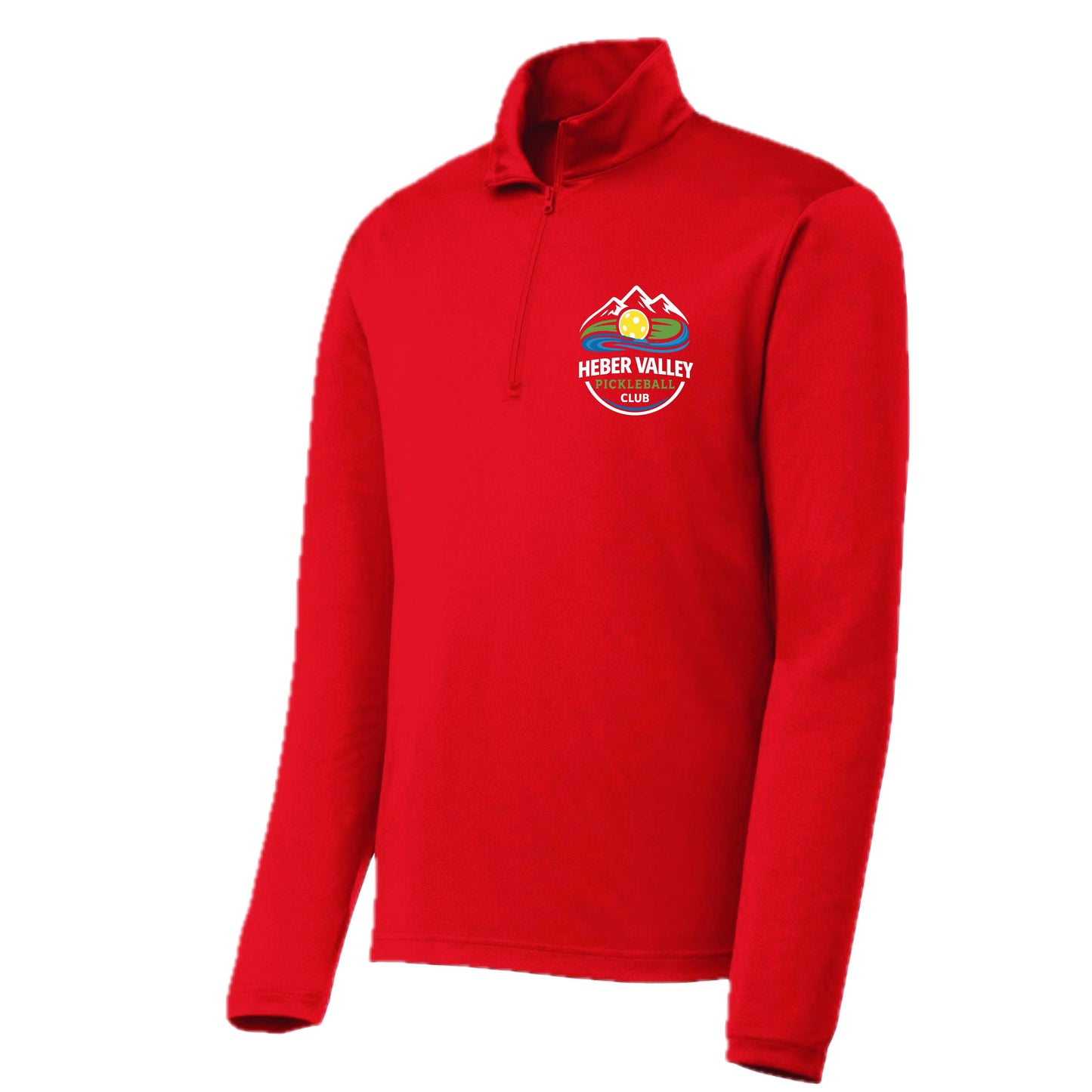 Heber Valley Pickleball Club (Customizable) | Men's 1/4 Zip Long Sleeve Pullover Athletic Performance Shirt | 100% Polyester