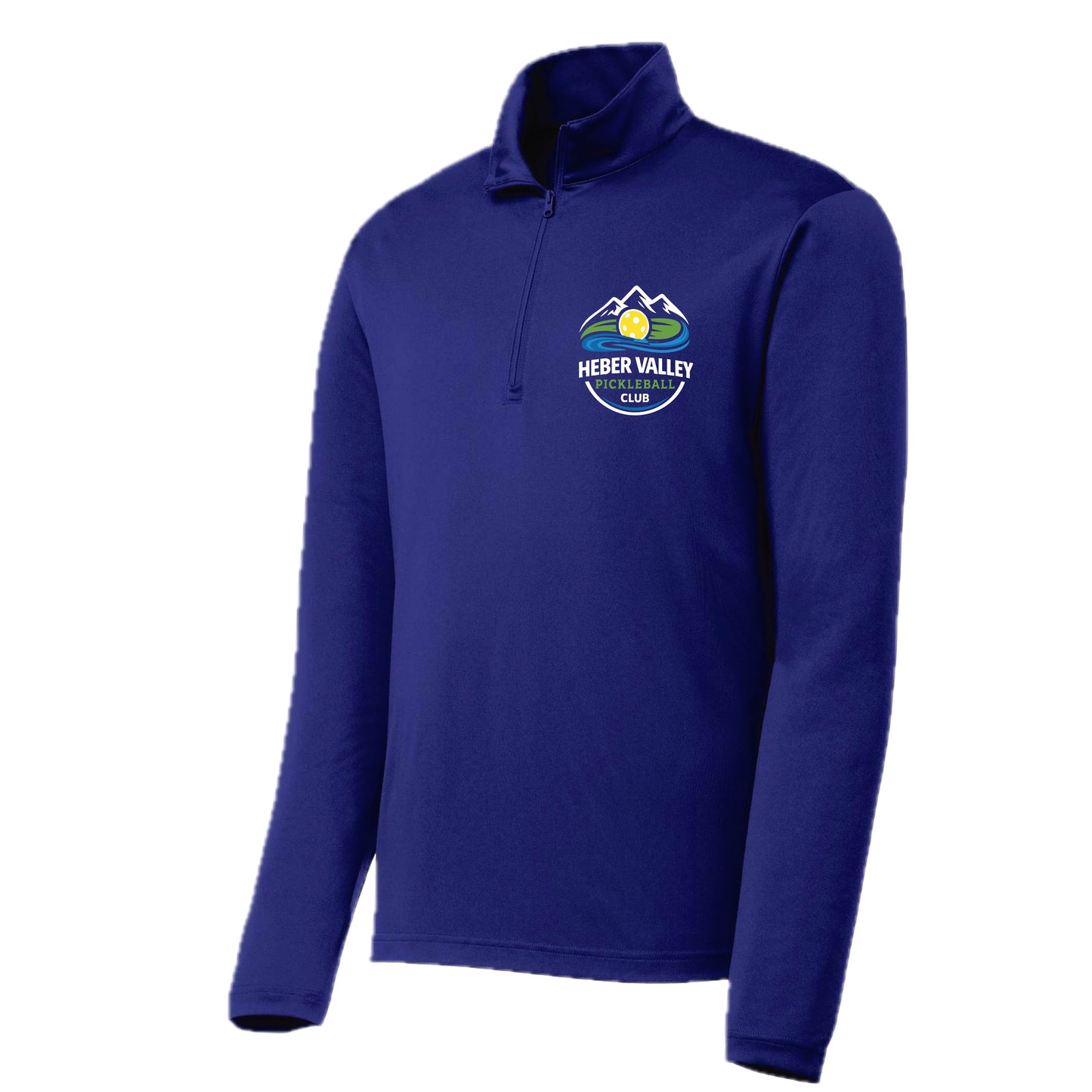Heber Valley Pickleball Club (Customizable) | Men's 1/4 Zip Long Sleeve Pullover Athletic Performance Shirt | 100% Polyester