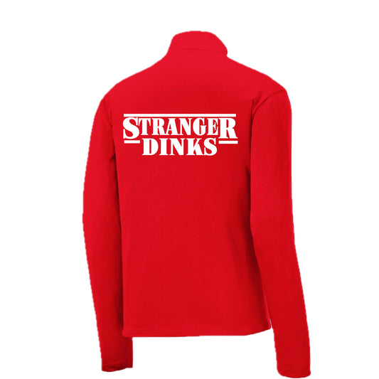 Stranger Dinks | Men's 1/4 Zip Long Sleeve Pullover Athletic Performance Shirt | 100% Polyester