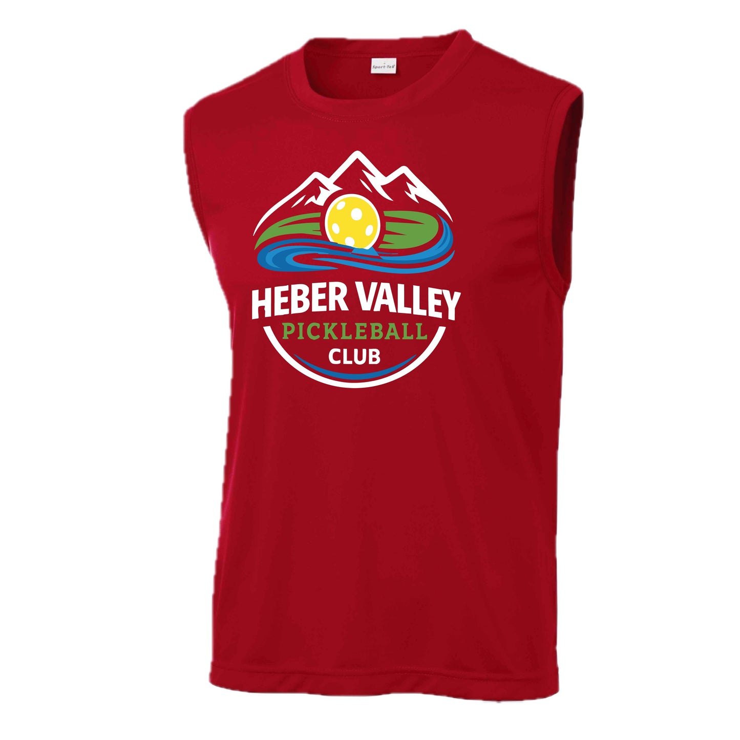 Heber Valley Pickleball Club (Customizable) | Men's Sleeveless Pickleball Performance T-Shirt | 100% Polyester