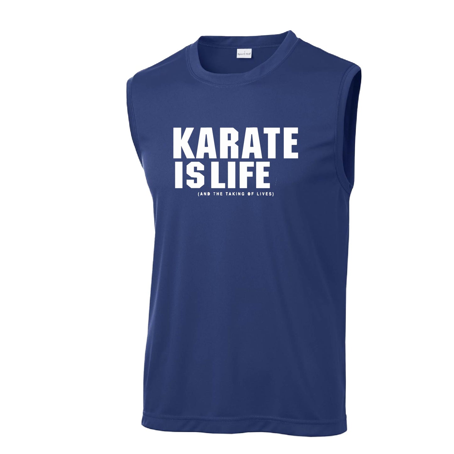 Karate is Life | Men's Sleeveless Athletic Karate Performance T-Shirt | 100% Polyester