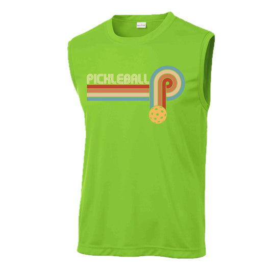 Retro Pickleball  | Men's Sleeveless Athletic Performance T-Shirt | 100% Polyester