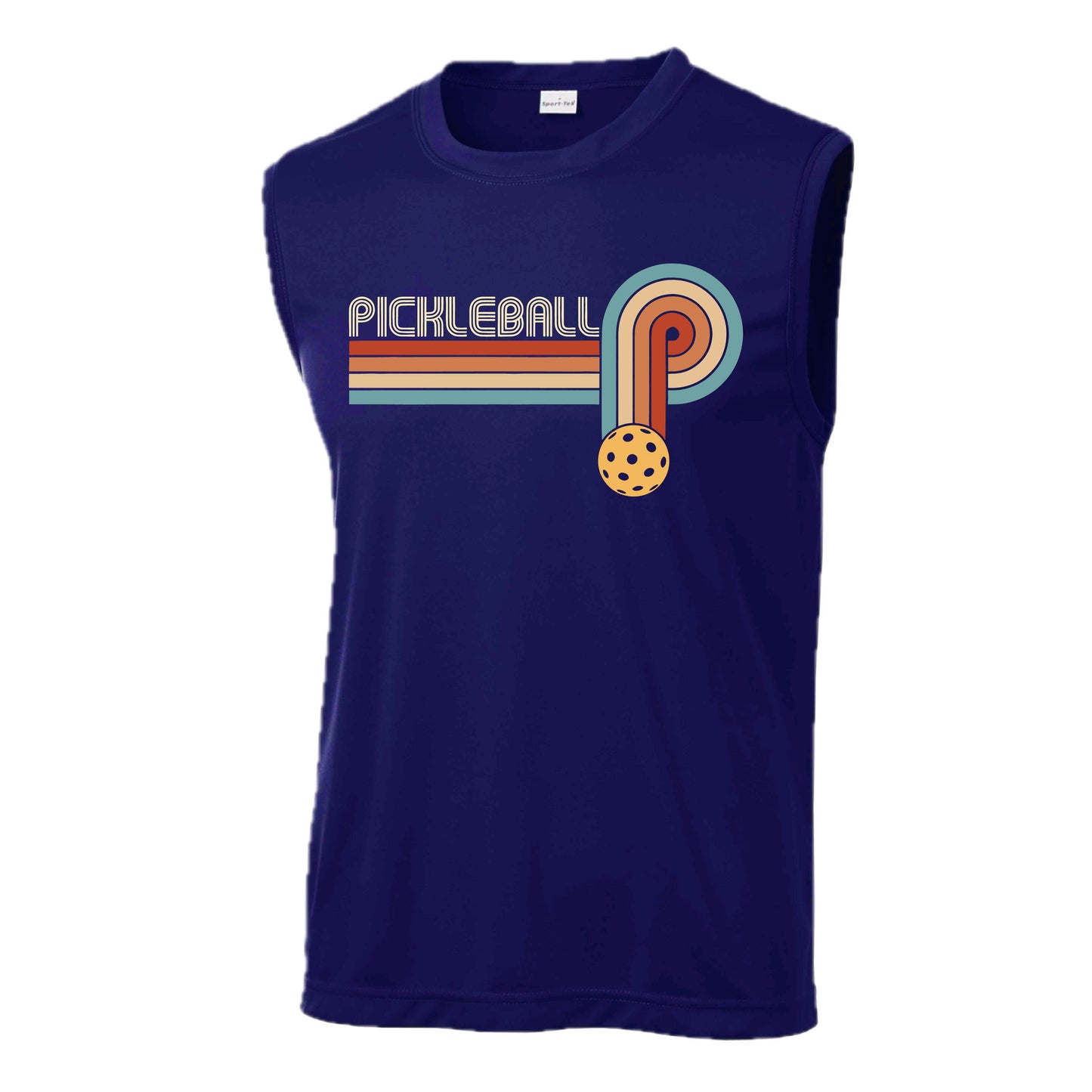 Retro Pickleball  | Men's Sleeveless Athletic Performance T-Shirt | 100% Polyester