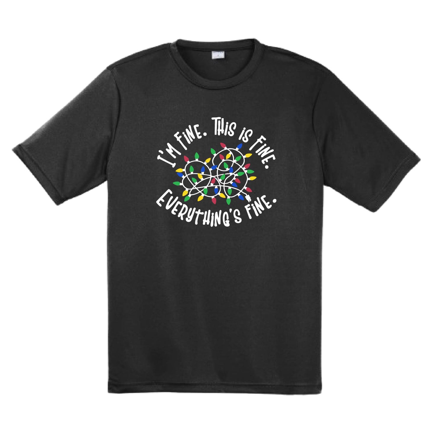 I'm Fine This is Fine Christmas | Men's Short Sleeve Athletic Performance T-Shirt | 100% Polyester