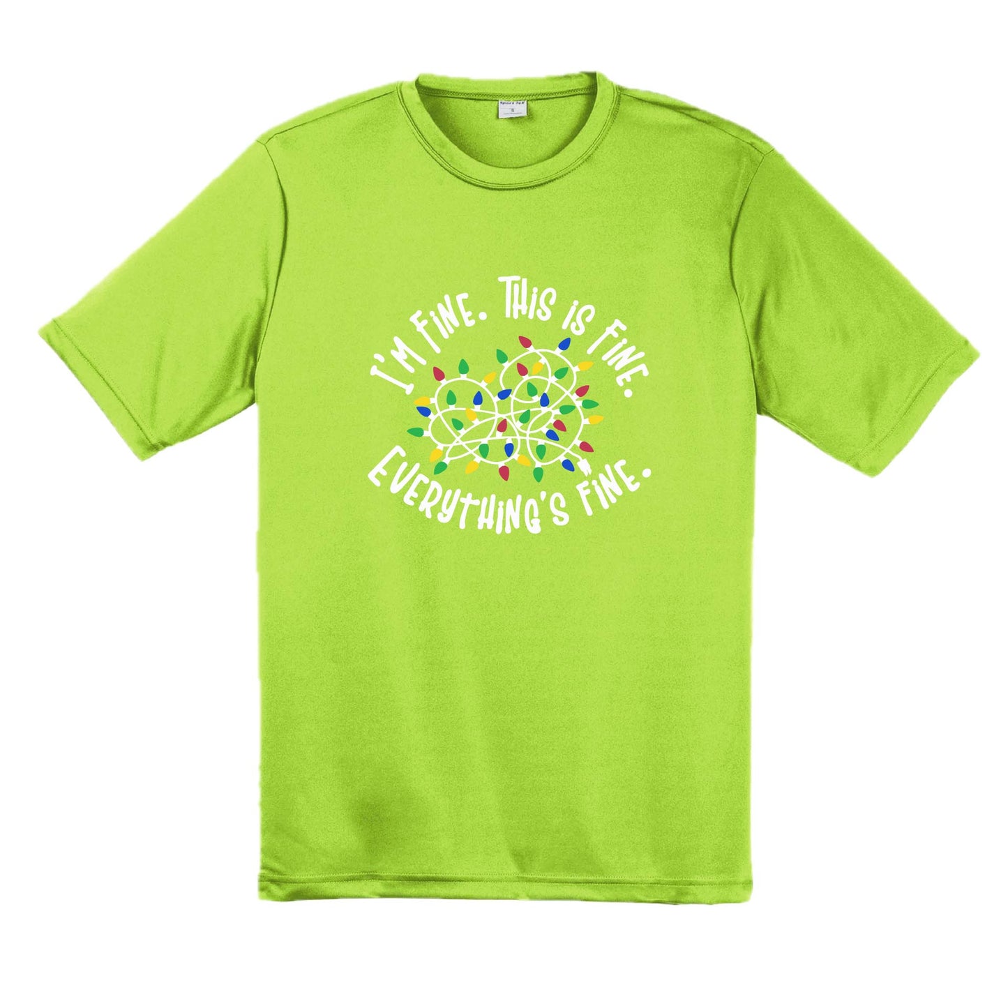 I'm Fine This is Fine Christmas | Men's Short Sleeve Athletic Performance T-Shirt | 100% Polyester
