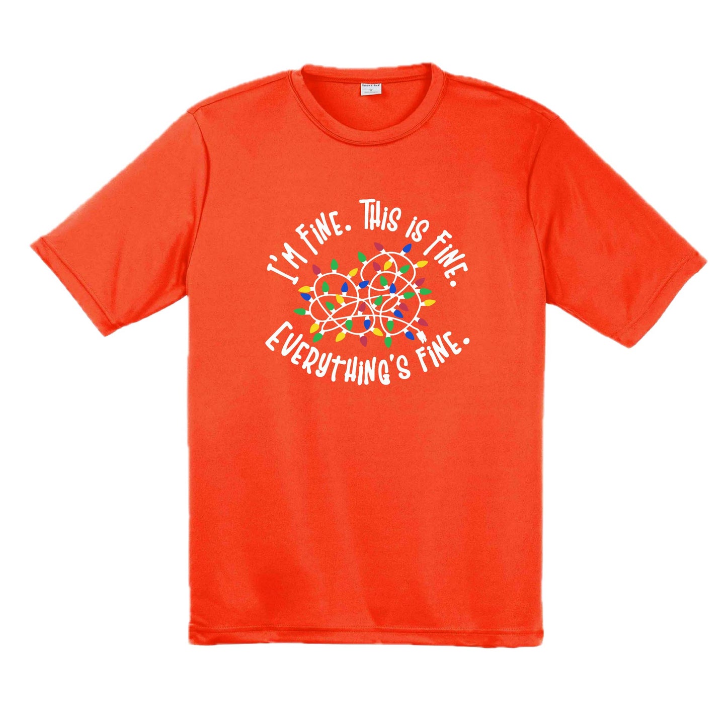 I'm Fine This is Fine Christmas | Men's Short Sleeve Athletic Performance T-Shirt | 100% Polyester
