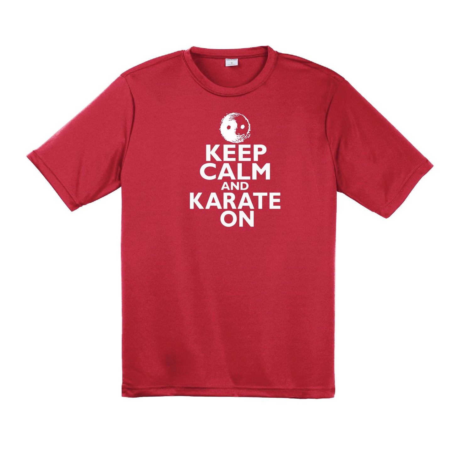 Keep Calm and Karate On | Men's Short Sleeve Athletic Karate Performance T-Shirt | 100% Polyester