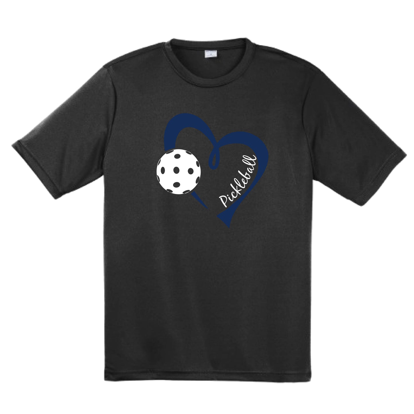 Pickleball Love (Navy) | Men's Short Sleeve Athletic Pickleball Performance T-Shirt | 100% Polyester
