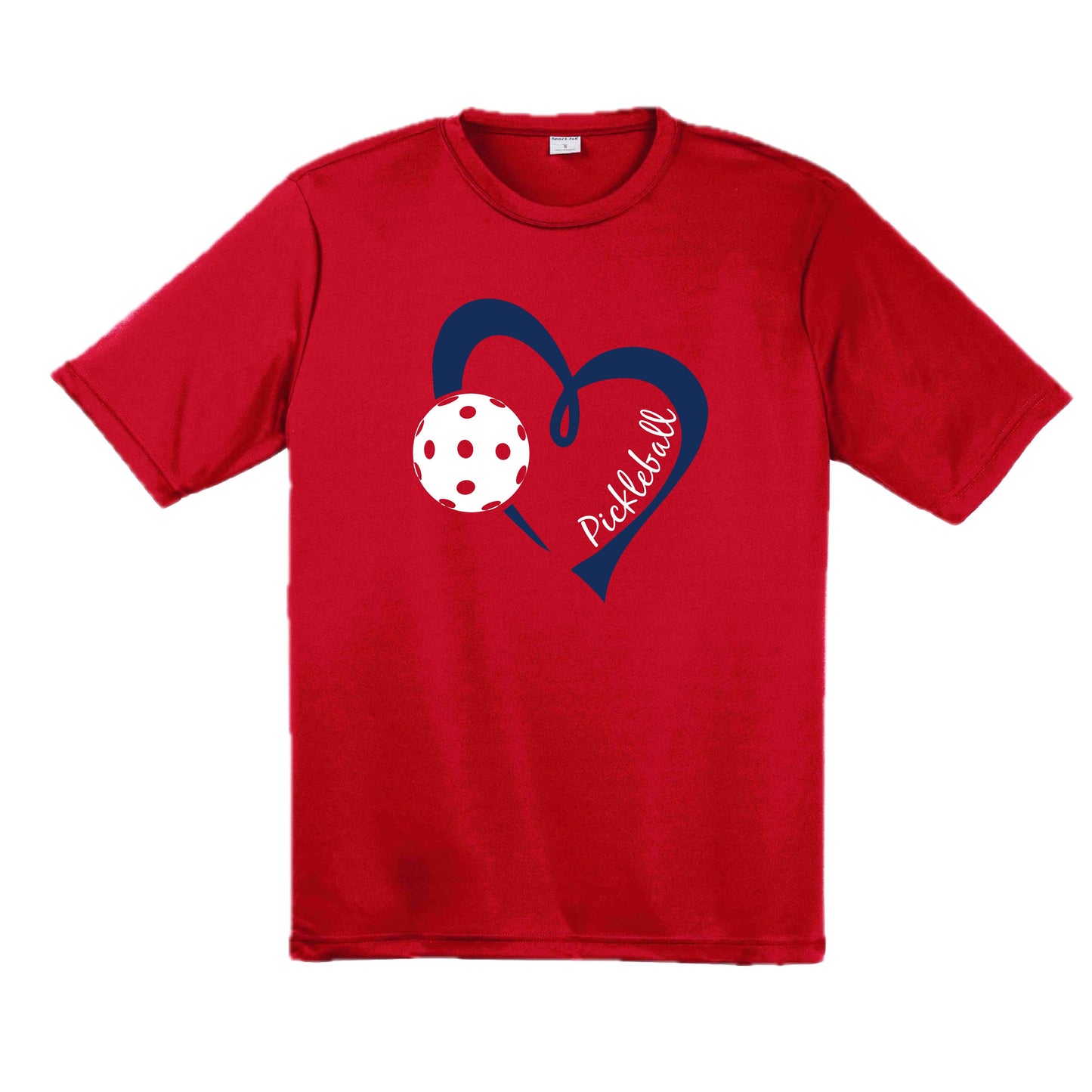 Pickleball Love (Navy) | Men's Short Sleeve Athletic Pickleball Performance T-Shirt | 100% Polyester