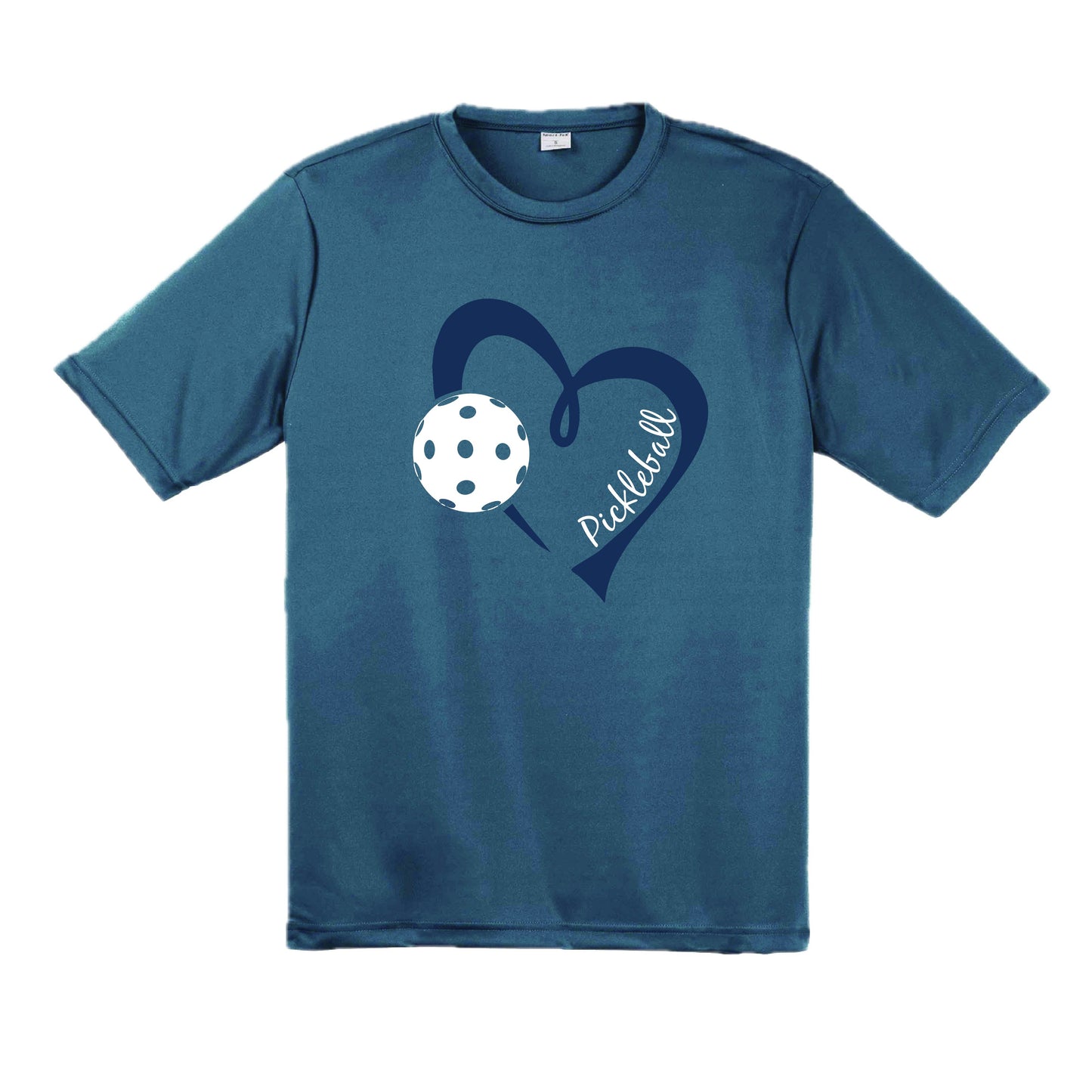 Pickleball Love (Navy) | Men's Short Sleeve Athletic Pickleball Performance T-Shirt | 100% Polyester