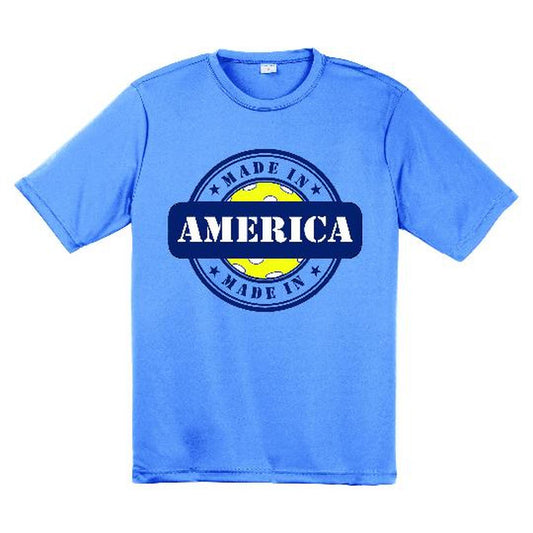 Made In America With Pickleball | Clearance Men’s Short Sleeve Pickleball Performance T-Shirt | 100% Polyester
