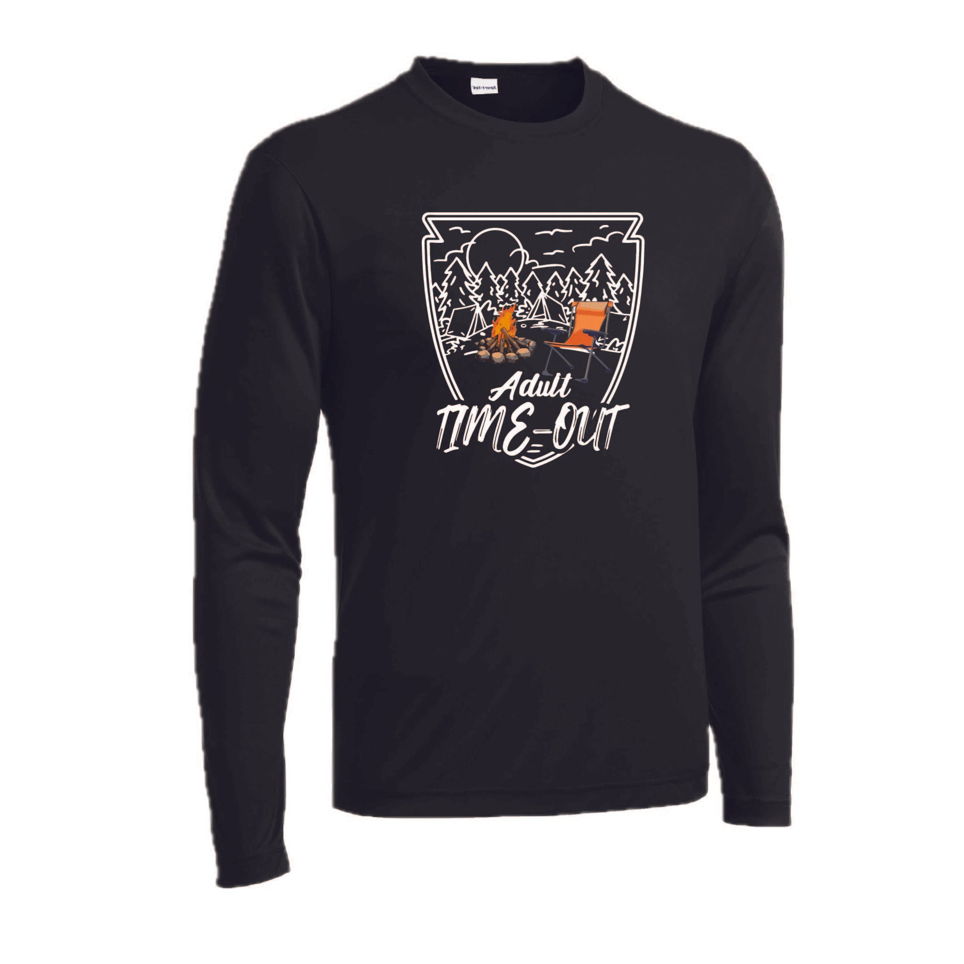 Adult Time Out | Men's Long Sleeve Camping Shirt | 100% Polyester