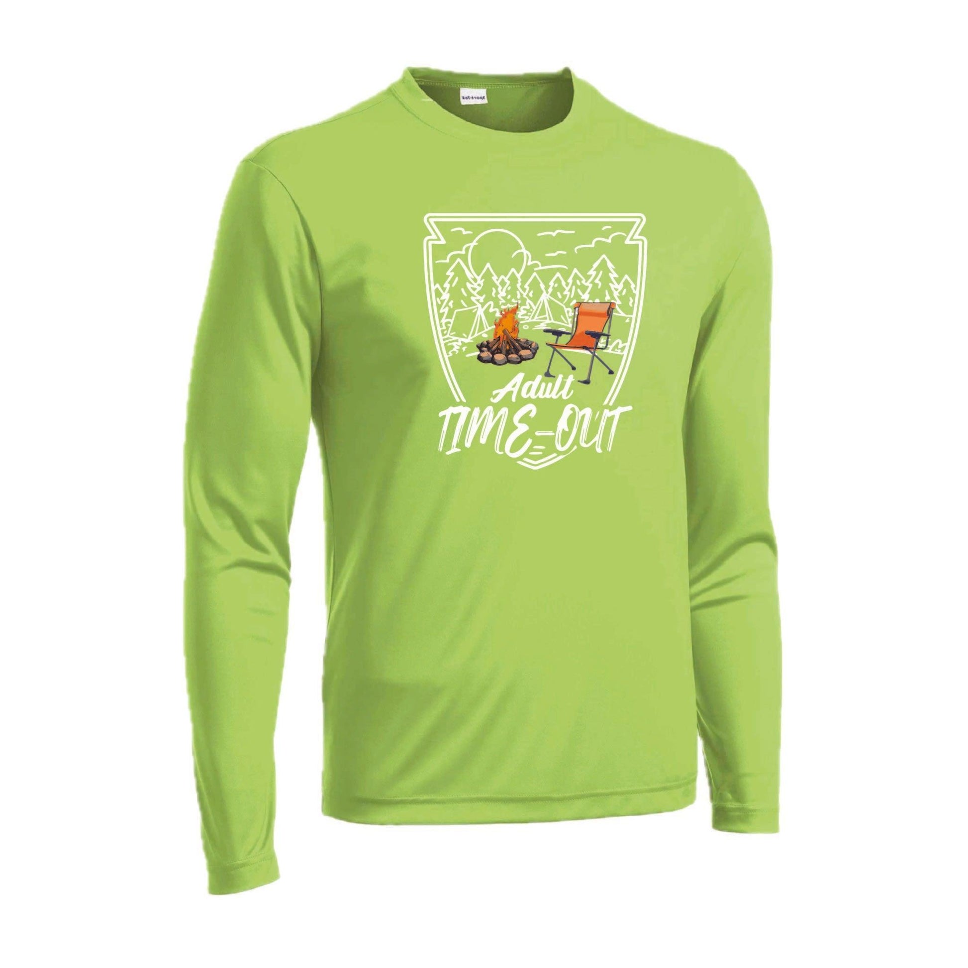 Adult Time Out | Men's Long Sleeve Camping Shirt | 100% Polyester