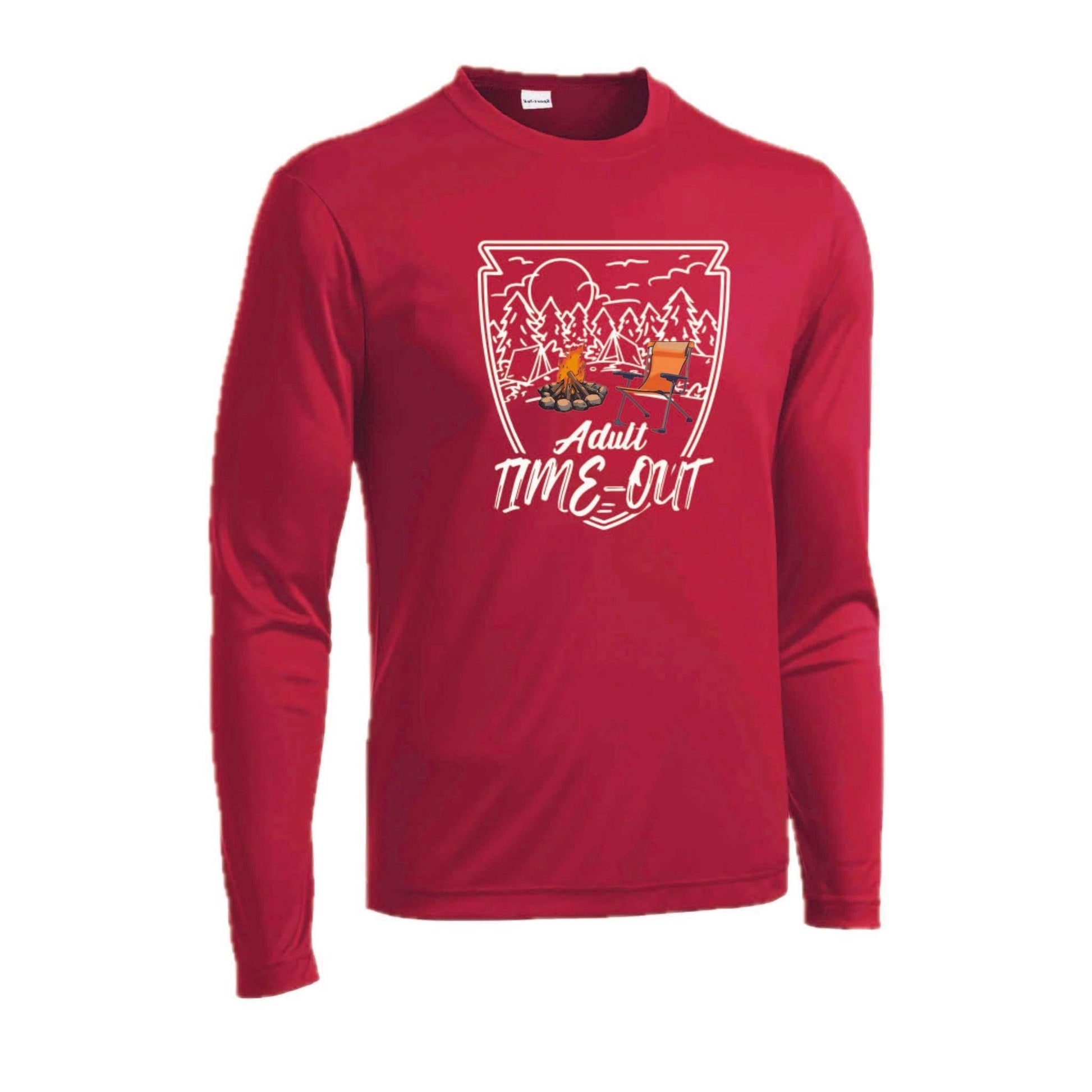 Adult Time Out | Men's Long Sleeve Camping Shirt | 100% Polyester