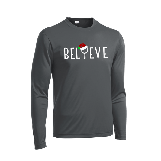 Believe | Men's Long Sleeve Athletic Shirt | 100% Polyester