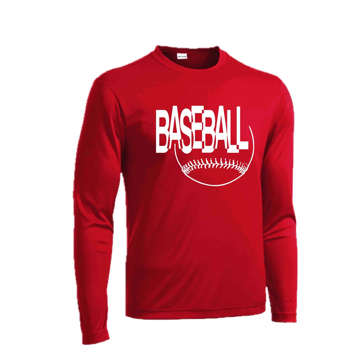 Clean Up | Men's Long Sleeve Athletic Baseball Performance T-Shirt | 100% Polyester