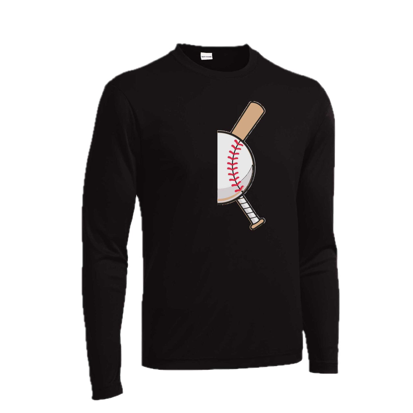 Curveball | Men's Long Sleeve Athletic Baseball Performance T-Shirt | 100% Polyester