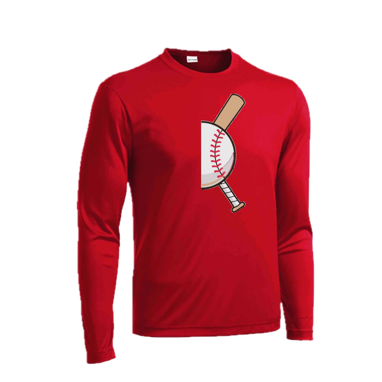 Curveball | Men's Long Sleeve Athletic Baseball Performance T-Shirt | 100% Polyester