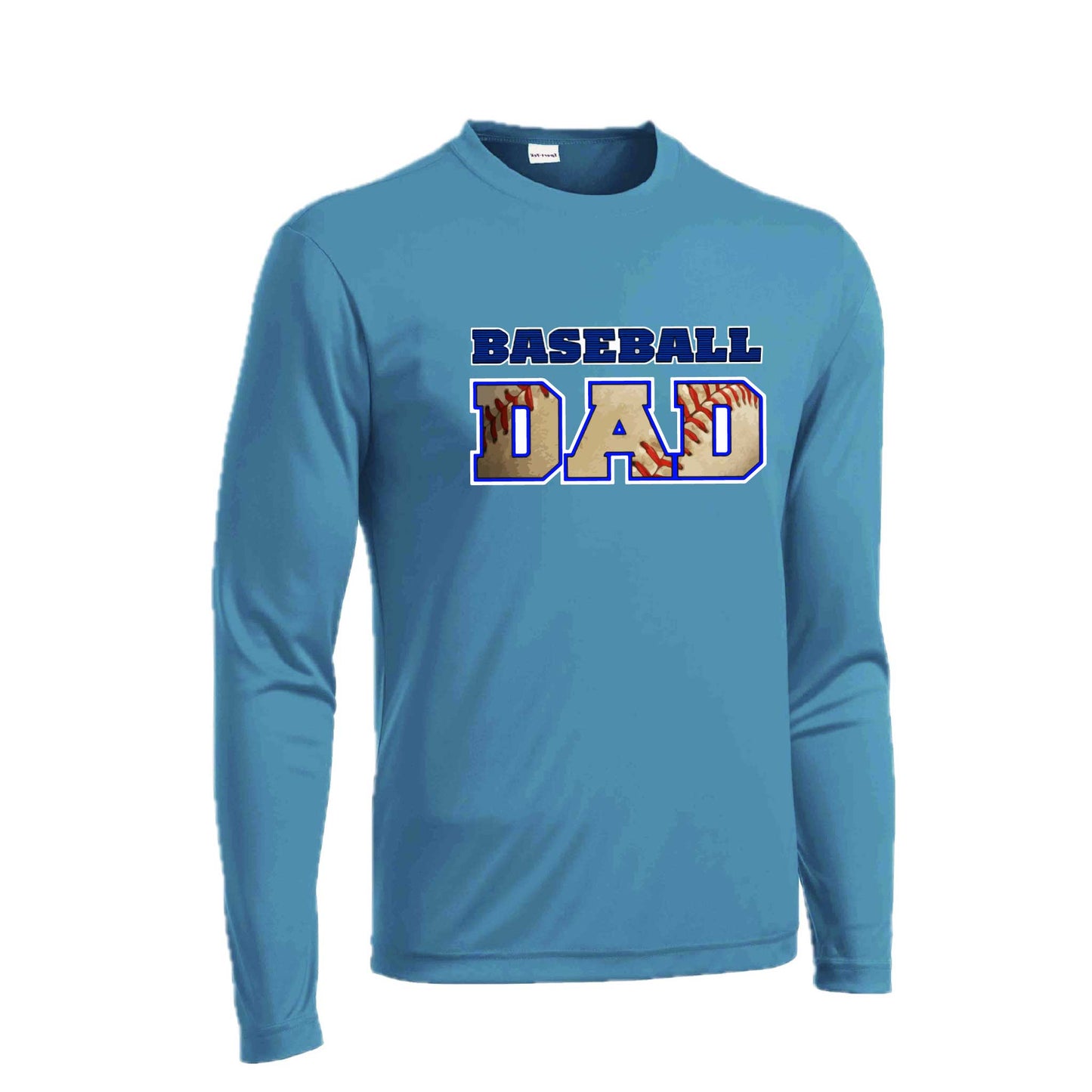 Baseball Dad | Men's Long Sleeve Athletic Baseball Performance T-Shirt | 100% Polyester