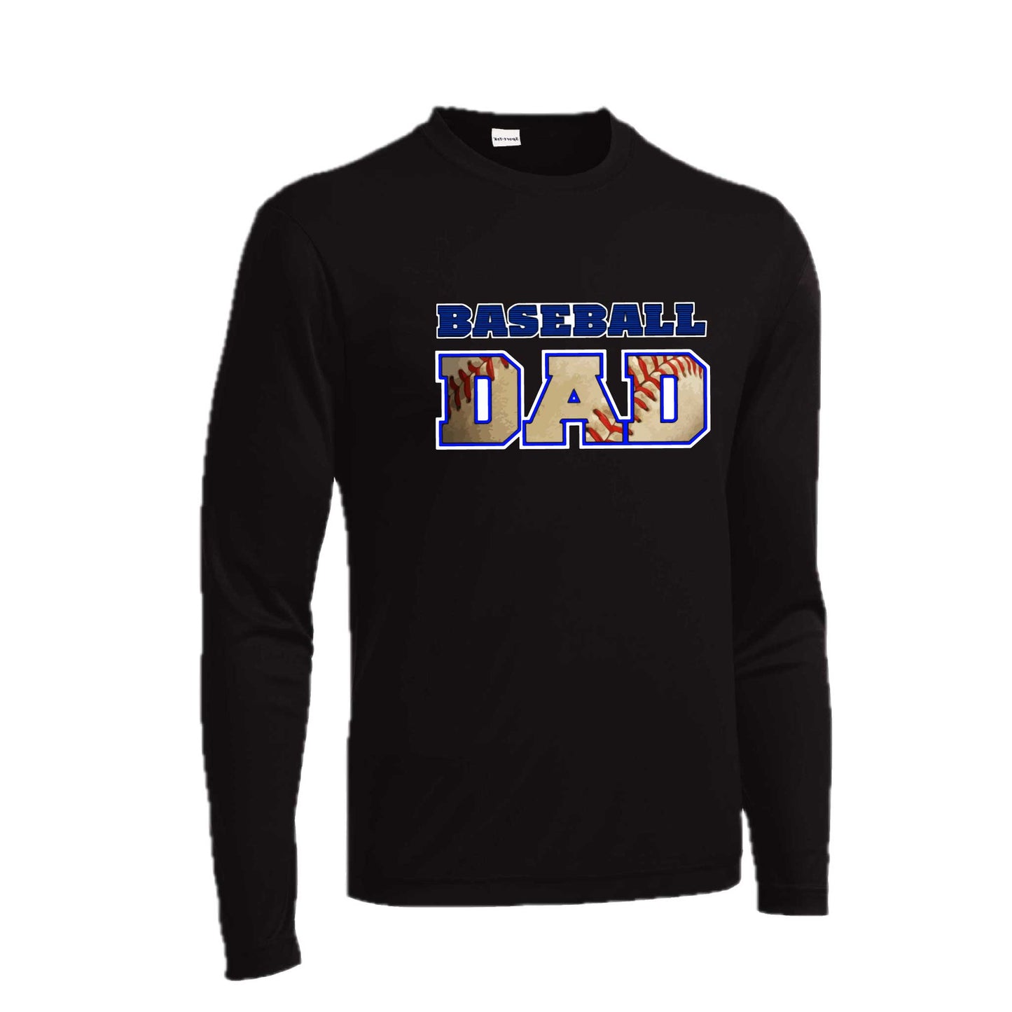 Baseball Dad | Men's Long Sleeve Athletic Baseball Performance T-Shirt | 100% Polyester