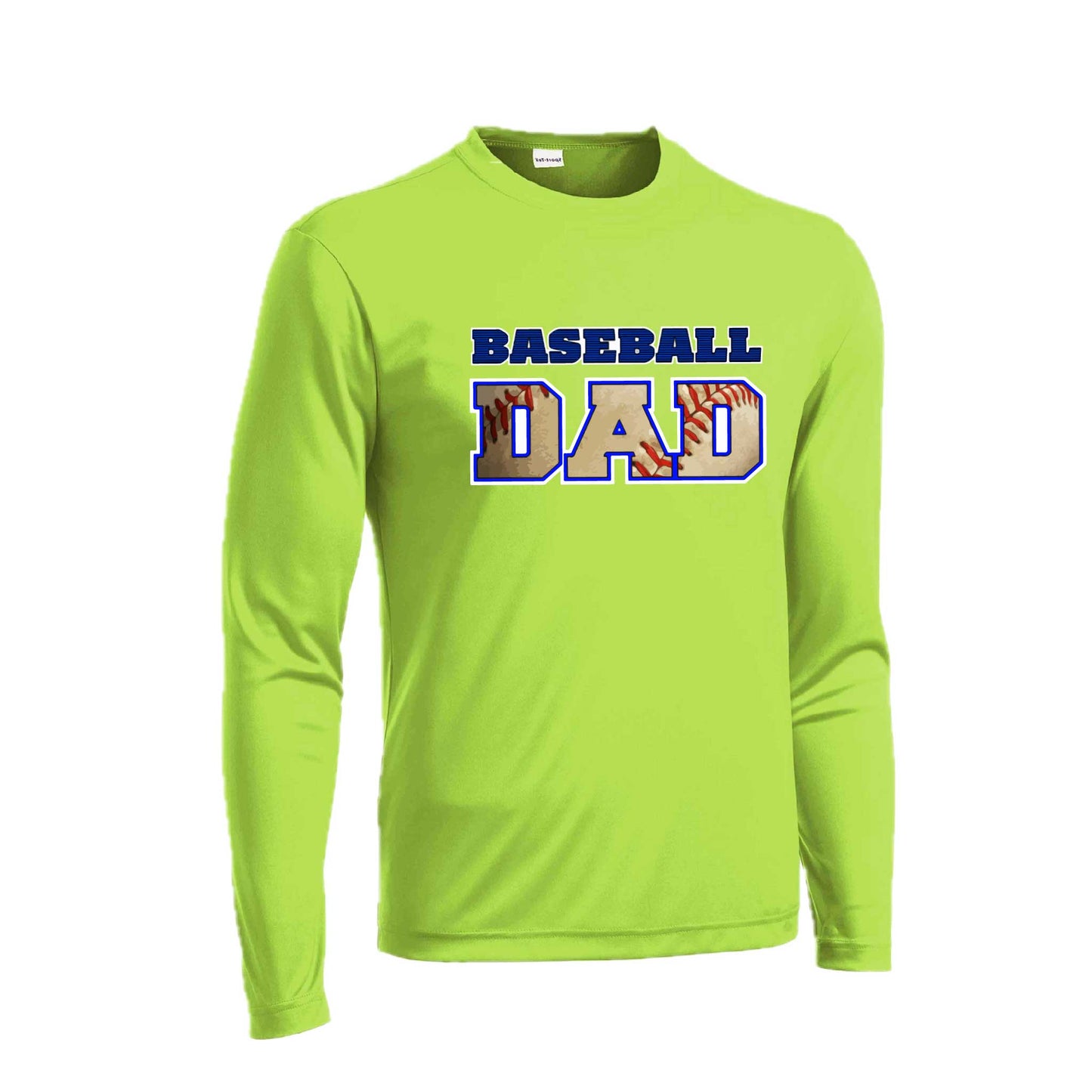 Baseball Dad | Men's Long Sleeve Athletic Baseball Performance T-Shirt | 100% Polyester